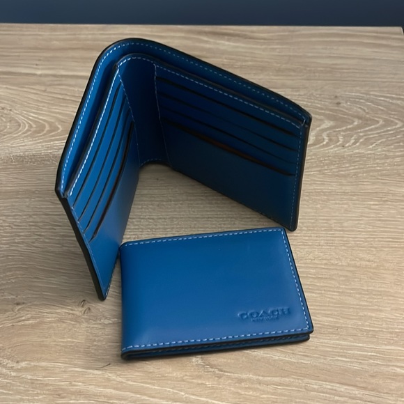 Blue Leather Coach Wallet - Picture 6 of 7